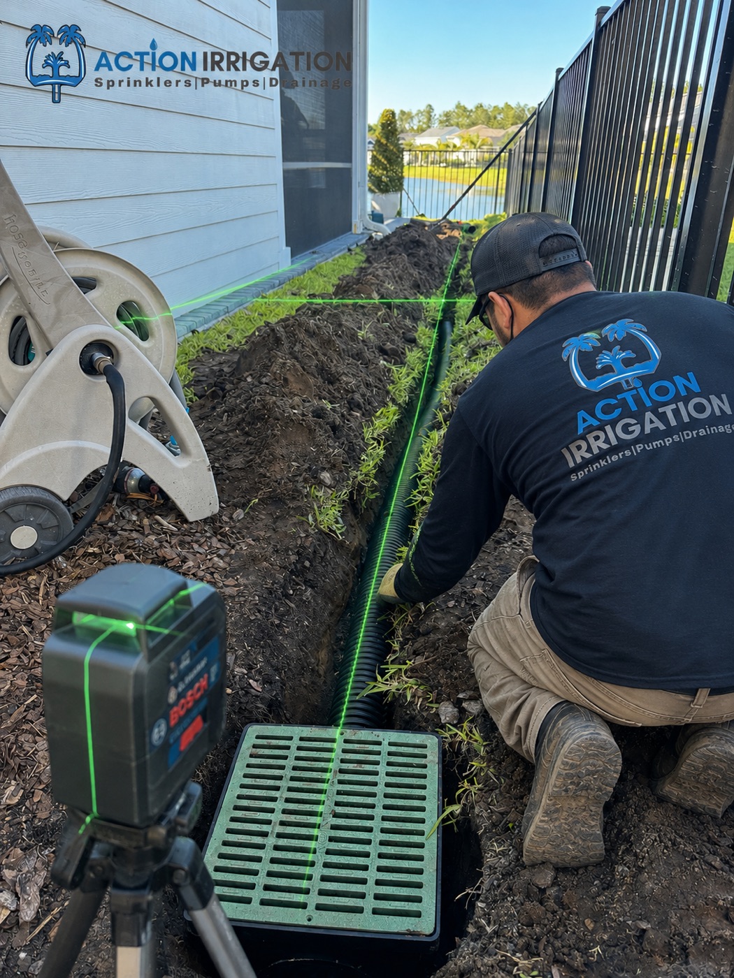 Drainage install crew, North Central Florida